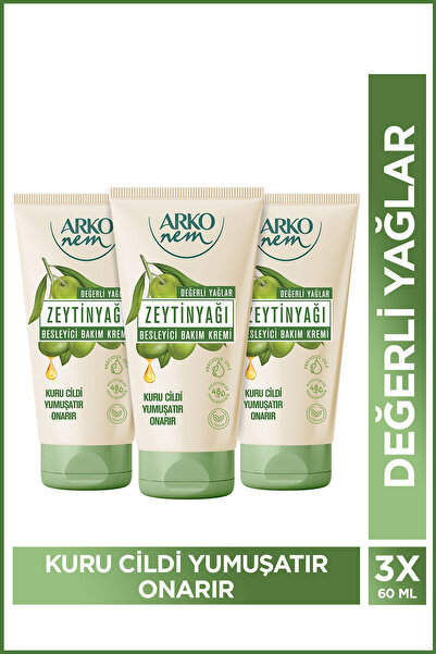 Arko Nem Besleyici Bakım Kremi Zeytinyağlı 3x60 Ml