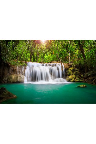 media Fototapet de perete autoadeziv si lavabil Cascada verde, 400 x 250 cm