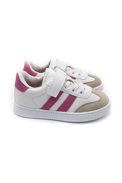 KU&PA SHOES RAMBA DERİ GÖRÜNÜMLÜ MESH ASTARLI ÇOCUK SNEAKER - PEMBE - 4003 - 26