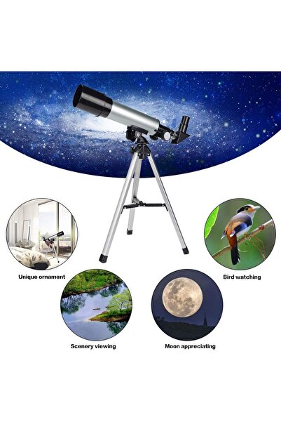 Nikula Mini Teleskop Kara Uzay Teleskobu Aliminyum Gövde Tripodlu 50 x 360
