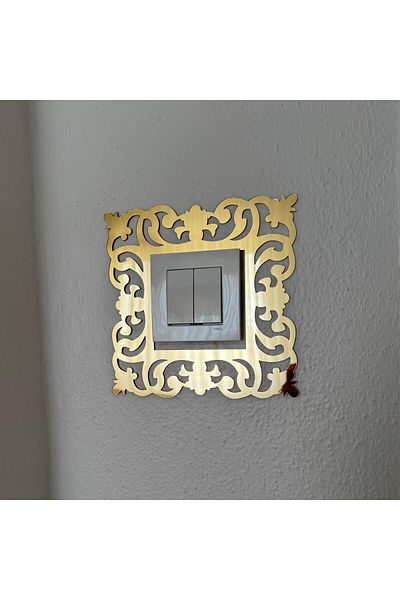 HARPİES Un singur plexi aur |   Cadru standard pentru piriz | Priză unică de aur | 18*18 cm | PR8007