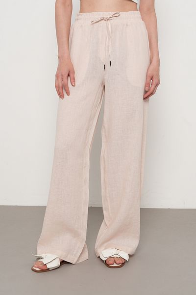 Orfeo Negro Women's 100% Linen Bolted Legs Solid Color Pants