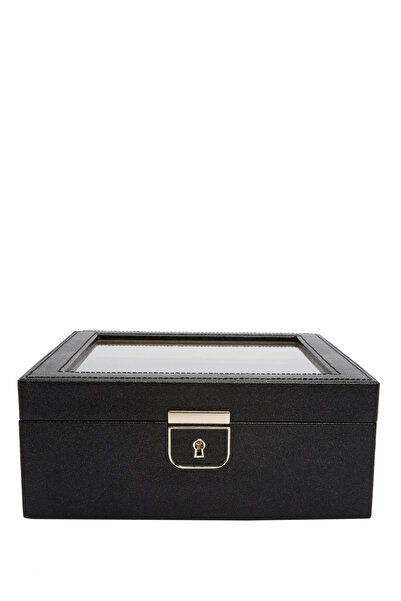 Wolf Palermo 6'lı Deri Saat Kutusu USB Şarj Girişli Kilitli 23x22x9 cm