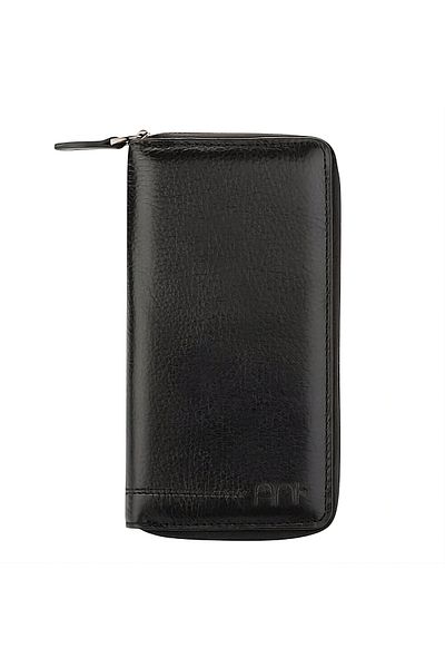 Honorius Men's Genuine Leather Large Size Zipper Handbag Wallet