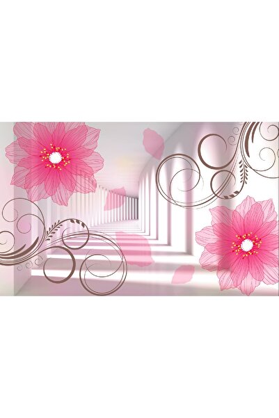 media Autocolant Flori roz prin tunel, 270 x 200 cm