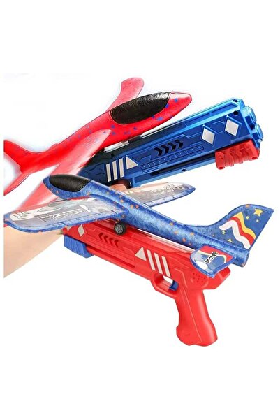 Toy Box Treasures مجموعة ألعاب طائرة شراعية مزودة بقاذف رغوي وقاذف بنقرة واحد...