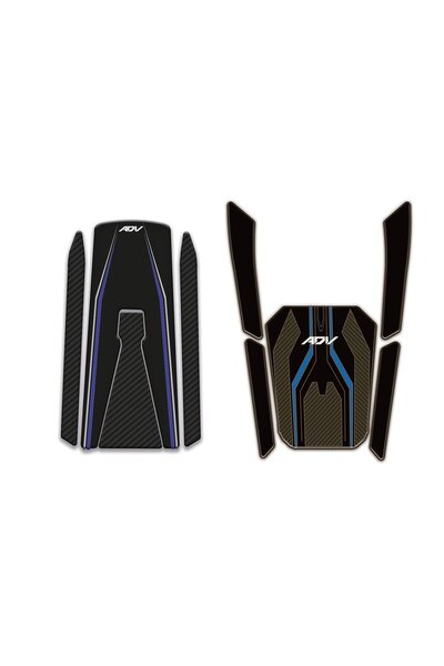 Redline Grafik Honda ADV 350 2023-2025 Uyumlu Mavi Siyah Tank Pad ve Ön Sele ...