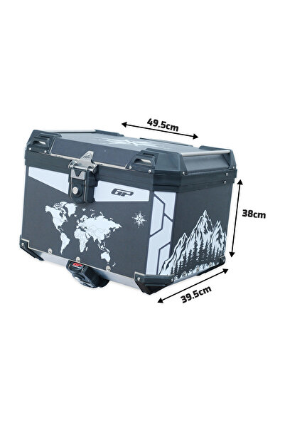 GP KOMPOZİT DSN04 Universal 57 lt Desenli Alüminyum Motosiklet Çantası