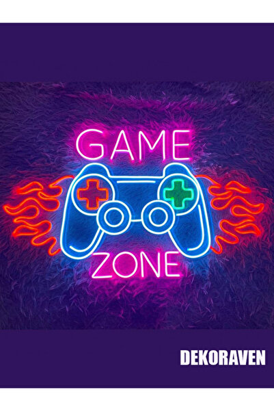 dekoraven Game Zone Neon Tabela Dekoratif Aydınlatma - Gamer room