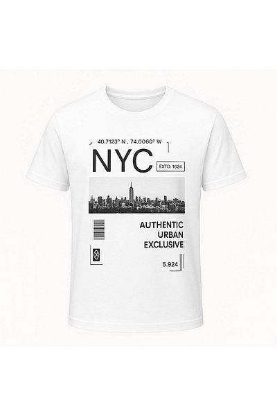 trender Nyc Print White Men's T-Shirt