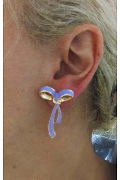 mos&more Lilac Bow Stylish Women's Earrings