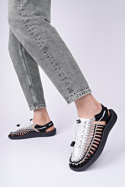 Aymood Elastic Lace-Up Unisex Summer Men's Sandals Women's Slippers Woven Design Beach Sandals Nef