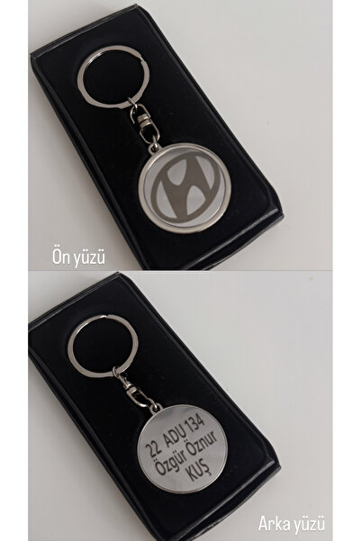 Alışveriş Bekçisi Hundai araba plaka yazili anahtarlık
