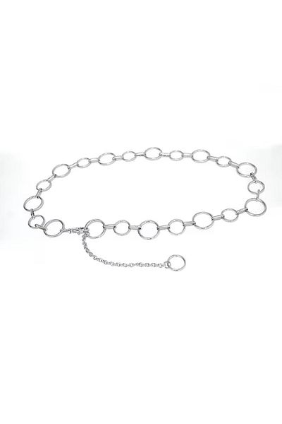 MODAM HİFA Silver Ring Detailed Chain Belt Women's Belt