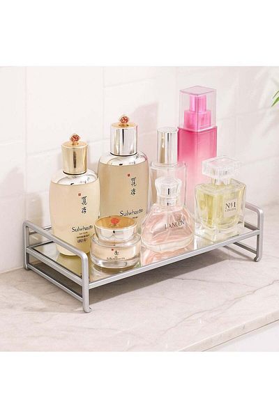 ALMUFARREJ Silver Single Tier Bathroom Organizer