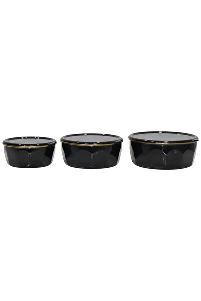 PR HOME Corner Enamel Triple Storage Set Black