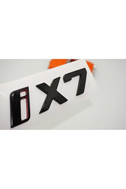 DK Tuning New Ix7 Trunk Black Red Abs Lettering Logo Compatible with Bmw