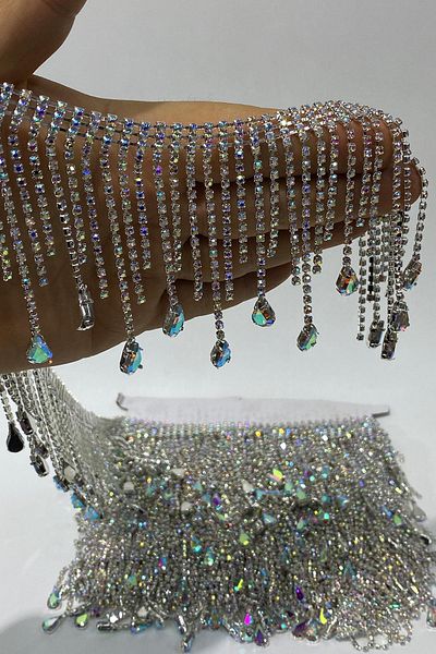 Limelia Silver Janjanlı Beyoğlu Drop Stone Fringe Tassel Ribbon Accessory