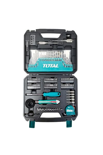 TOTAL 118-Pcs Drill & Screwdriver Bit Set – Professional Tool Box Accessories for Repair Work