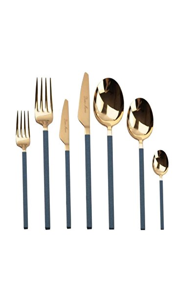 Dame Marie CARRE BLUE GOLD 42 PARÇA ÇATAL KAŞIK BIÇAK SETİ