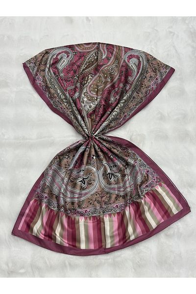 MİHRA STORE Lamia Patterned Digital Tenselvual Shawl Onion Peel