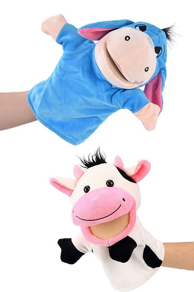 PeriYedi Puppet 8 Pieces Educational and Fun Plush Puppet Set Mouth Moving Hand Puppet
