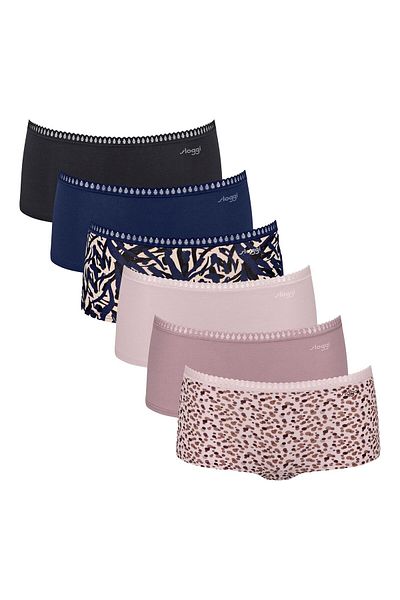 SLOGGI Damen Pantys, 6er Pack - GO Crush Short C6P, Unterhose, Stretch-Baumwolle