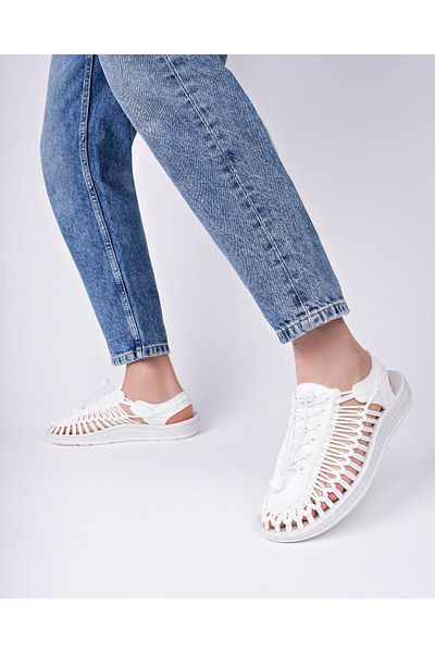 Aymood Elastic Lace-Up Unisex Summer Men's Sandals Women's Slippers Woven Design Beach Sandals Nef