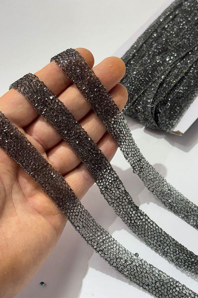Limelia Smoked Color Iron-On Stripe Stone Beads1.5 cm
