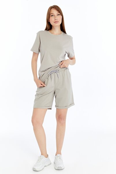 OXVİN 2-Piece Women's T-Shirt - Shorts Set Regular Modal Blend (Shorts - T-Shirt)