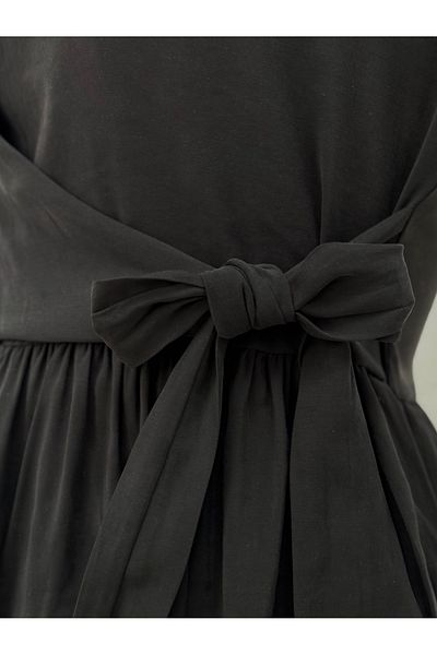 MİHRA STORE Zenessa Cupra Modal Dress with Bolero-Na2375 Black