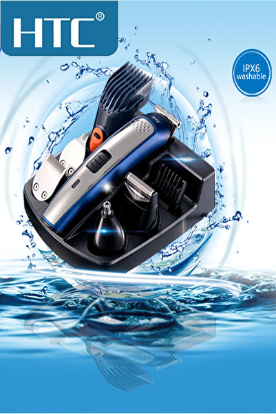HTC 8 in 1 Waterproof Professional Rechargeable Cordless Hair Clipper Ear&Nose Hair Trimmer