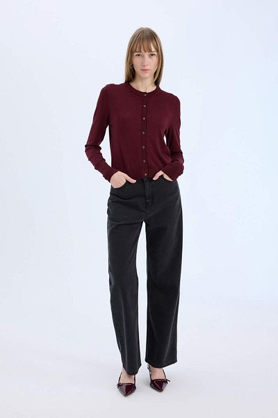 DeFacto Cardigan cu decolteu rotund cu croiala normala E5032AX24WN
