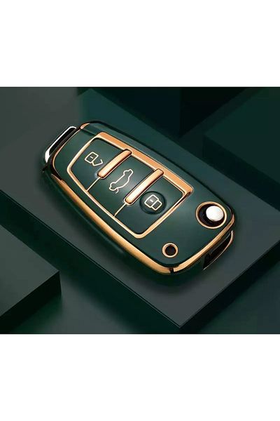 emii auto spare parts Audi Key Case Cover Switchblade Key Compatible Dark Green