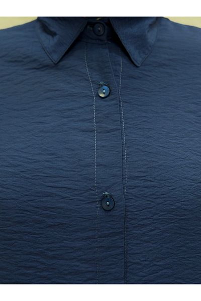 MİHRA STORE Sorique Front Short Back Long Straight Strawberry Shirt-Zi2137 Navy Blue