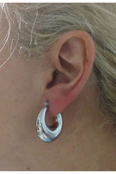 mos&more Silver Curved Lightweight Stylish Women's Earrings