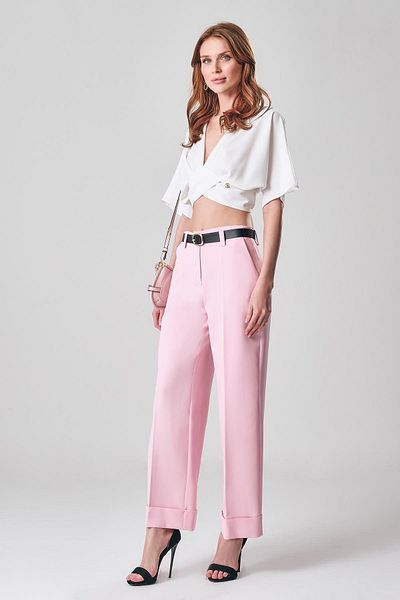 EXPLOSION Folded Flared Trousers with Belt