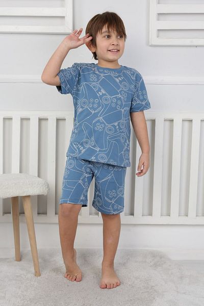 bunny hopp Set pijamale băieți cu pantaloni scurți – 100% bumbac – cu model – vară – 3-8 ani