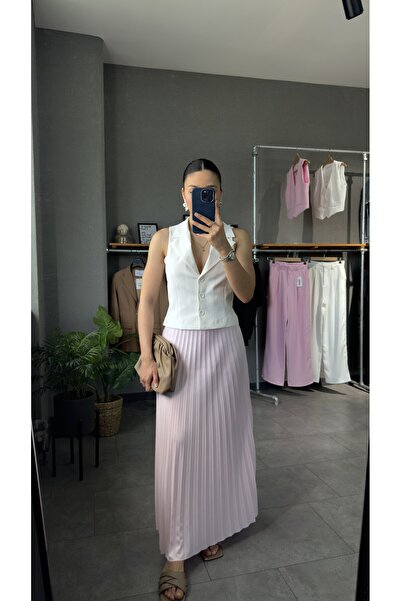 YOUR NAME Fusta lungă cu talie plisată Latex