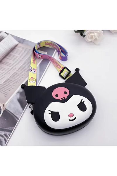 synshop Kuromi Kuromili Cat Eared Silicone Purse Wallet Women Teen Girls Children Baby