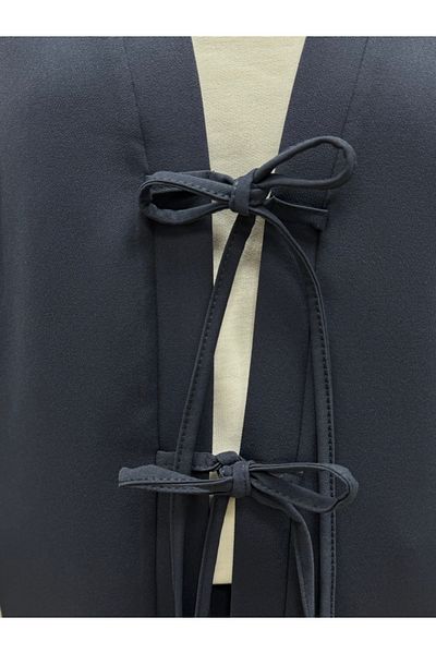 MİHRA STORE Emine Double Laced Pant Suit-Tn013 Navy Blue