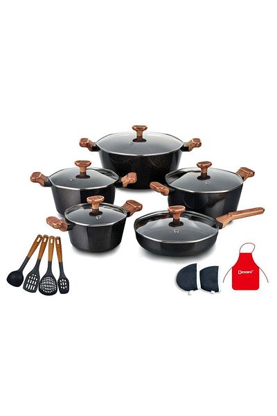 Dessini 17-Piece Non Stick Granite Cookware Set