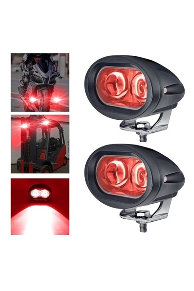 reyoto Motosiklet Forklift Atv Uyarı İz Lambası Mercekli Kırmızı Işık 12-80 V...