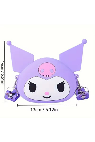 synshop Kuromi Kuromili Kedi Kulaklı Silikon Çanta Cüzdan Kadın Genç Kız Çocuk Bebek