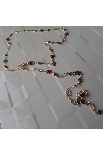 azra takı tasarım Y' Necklace Handmade, Zircon Stone, Multi-Use Women's Necklace