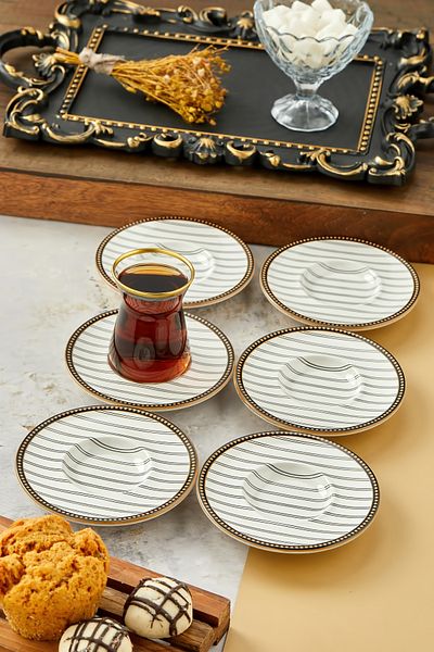 Babion Line Model Tea Plate and Coaster for 6 People