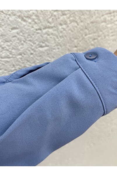 MİHRA STORE Eda Prevents Πλισέ Linda Tunik-EL1173 Μπλε