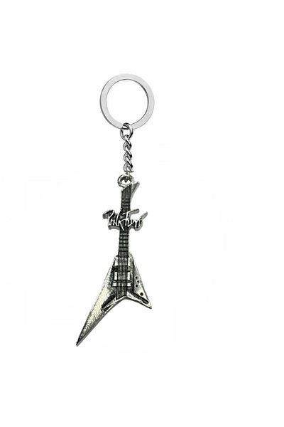 Herşey Nota Pink Floyd Electric Guitar Figured Rock Music Keychain – Unisex Accessory