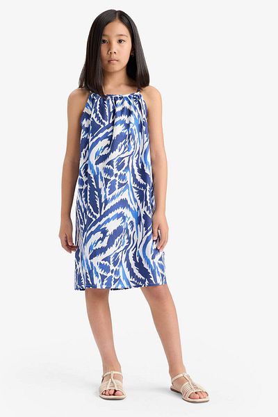 DeFacto Rochie cu bretele din viscoză cu model pentru fete E7367A825SM