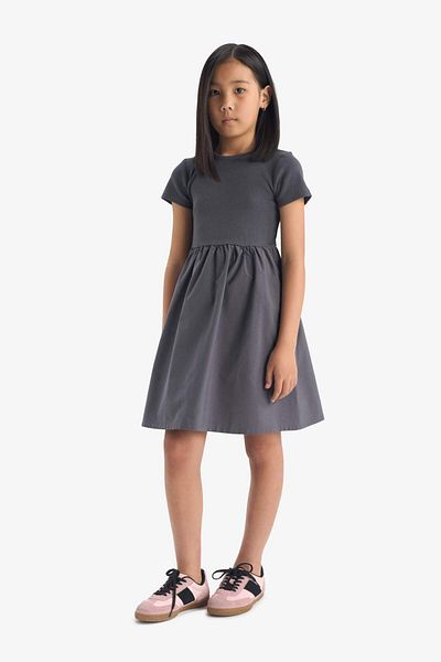 DeFacto Girls Crew Neck Ribbed Camisole Short Sleeve Dress E3839A825Sm